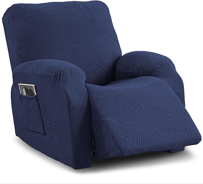 Recliner Chair Covers, 4-Piece Stretch Geometric Strokes Jacquard Reclining by Unknown