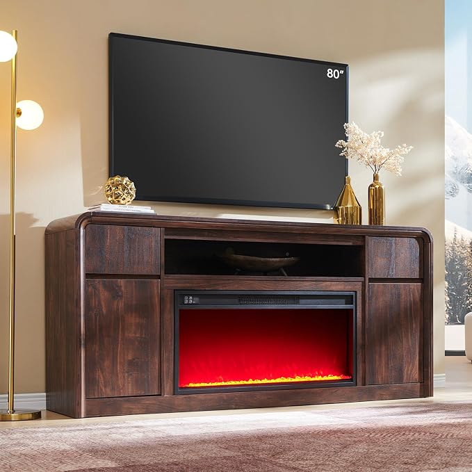 Modern Fireplace TV Stand with 36" LED Electric Fireplace by AITJUNZ