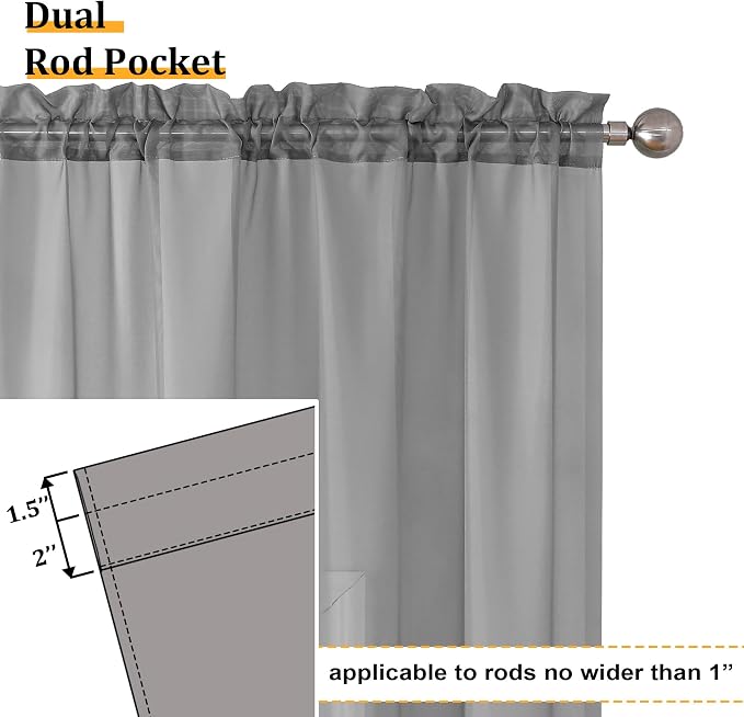 Aiyufeng Sheer Voile Window Treatment Rod Pocket Curtain Panels - Image 4