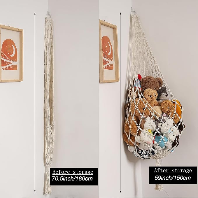 Amdermi Stuffed Animal Storage Organizers Toy Hammock Corner Hanging Net Stuffy - Image 2
