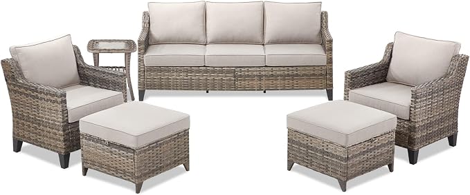 Buenhomino Outdoor Patio Furniture Set-PE Wicker Sofa Couch - Image 9