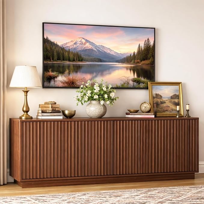 63'' Fluted TV Stand for TVs up to 75'', Modern Media Console by WelcometoCUPYUOOU
