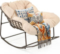 YITAHOME Rocking Papasan Chair, Wide Rocking Chair, Comfy Indoor and Outdoor by YITAHOME
