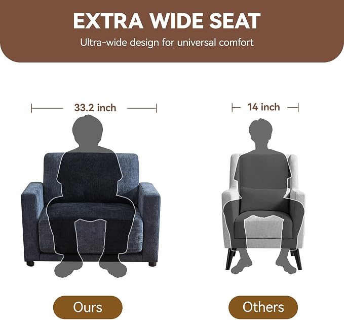 44.2" Chenille Oversized Chair - Image 3