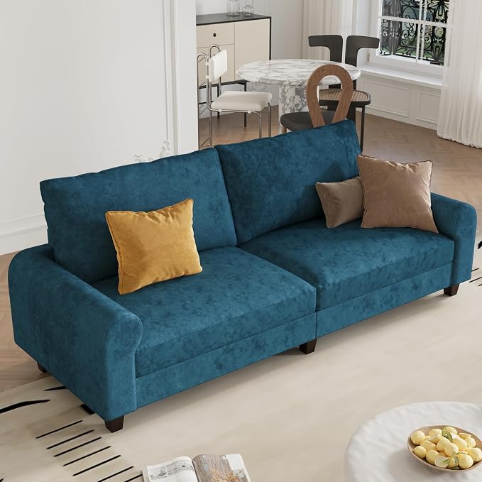 EASE MOOSE 88.5" Large Seat Velvet Loveseat Sofa, Soft Deep Seat Couches by EASEMOOSE