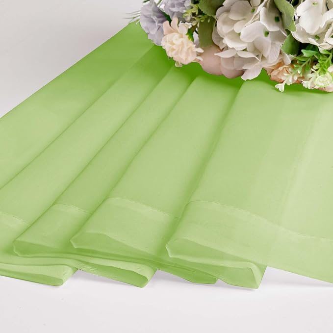 OWENIE Sheer Lime Curtains for Bedroom Living Room 78 Inches Long 2 Panels Set - Image 7