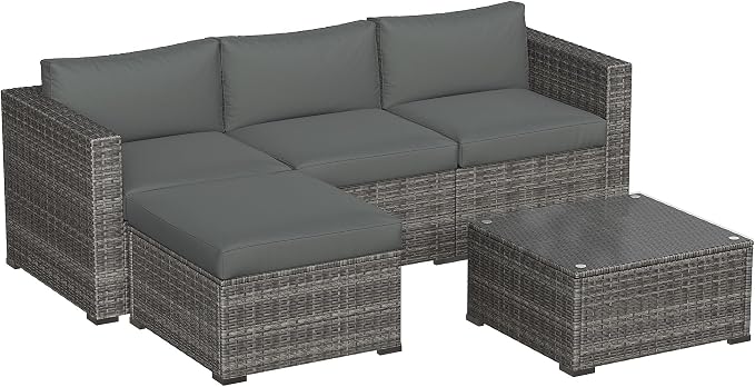 May in Color 5 Piece Outdoor Patio Sectional Furniture Set, Weather Resistant by MayinColor