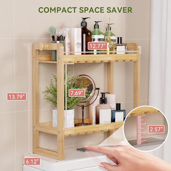 AmazerBath Bamboo Over The Toilet Storage Shelf - Image 2