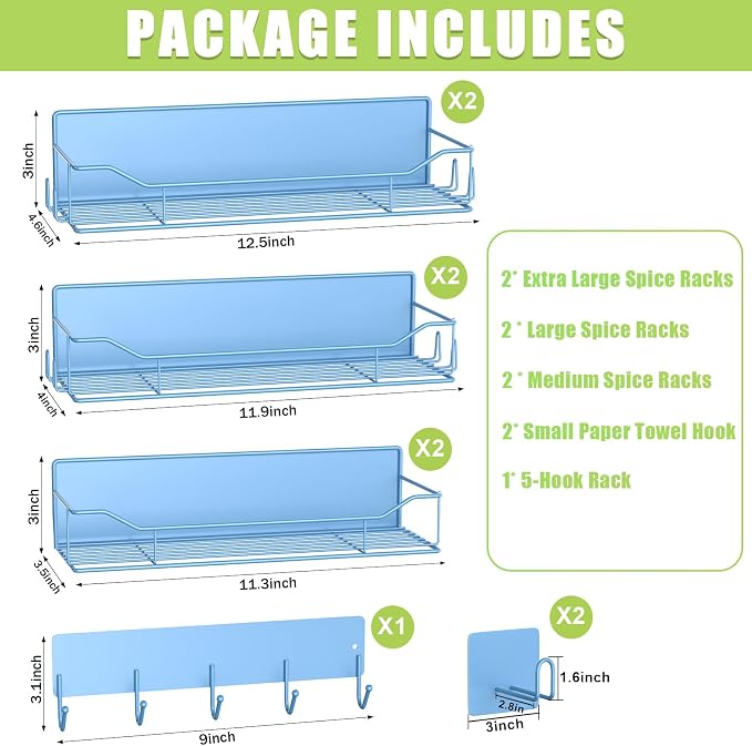 Magnetic Spice Rack for Refrigerator, 9 Pack Magnetic Fridge Shelves - Image 2