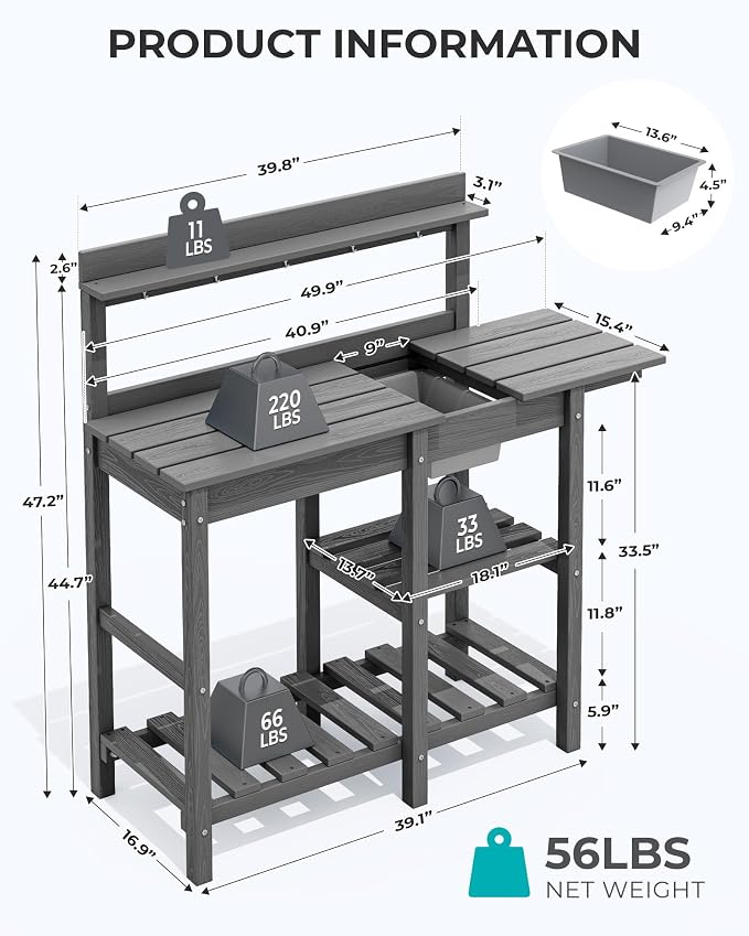 SERWALL Outdoor Potting Bench - Image 3