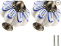 Ivory Pumpkin Knobs 2 Pack Ceramic Cabinet Knobs Vintage Drawer Pulls by Zernmiarder