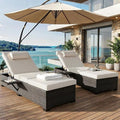 GAOMON Chaise Lounge Chairs Set of 2, Outdoor PE Rattan Chaise Lounge Chair by GAOMON