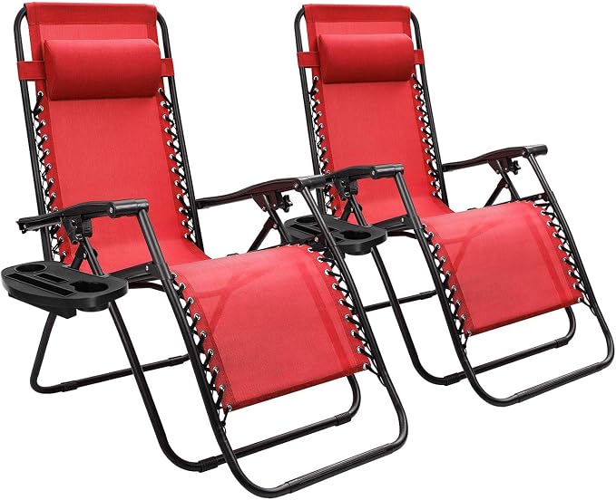 Devoko Patio Zero Gravity Chair Outdoor Folding Adjustable Reclining Chairs - Image 9