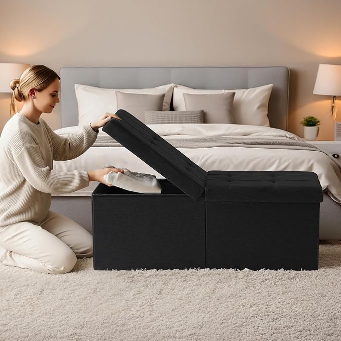 35-INCH Storage Ottoman Bench, Footrest - Image 2
