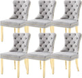 KCC Velvet Dining Chairs Set of 6, Upholstered High-end Tufted Dining Chair by KCC
