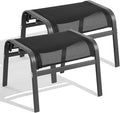 ONBRILL Outdoor Ottoman Foot Rest Set of 2, Textilene Fabric Outdoor Footstool by ONBRILL