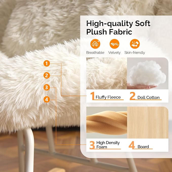 VINGLI 25.6" Extra Wide Criss Cross Nursery Rocking Chair, Cute Curved 115° - Image 5