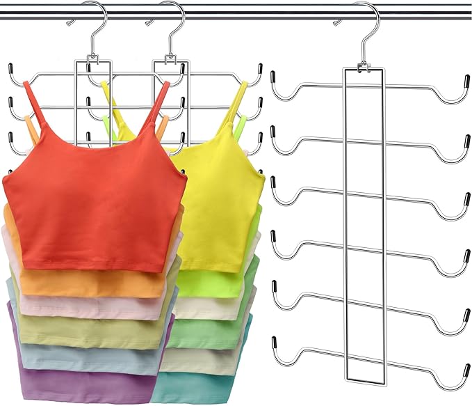 Closet Organizers and Storage, 6 Tier Tank Top Hanger, Dorm Room Essentials by CLODSPAC