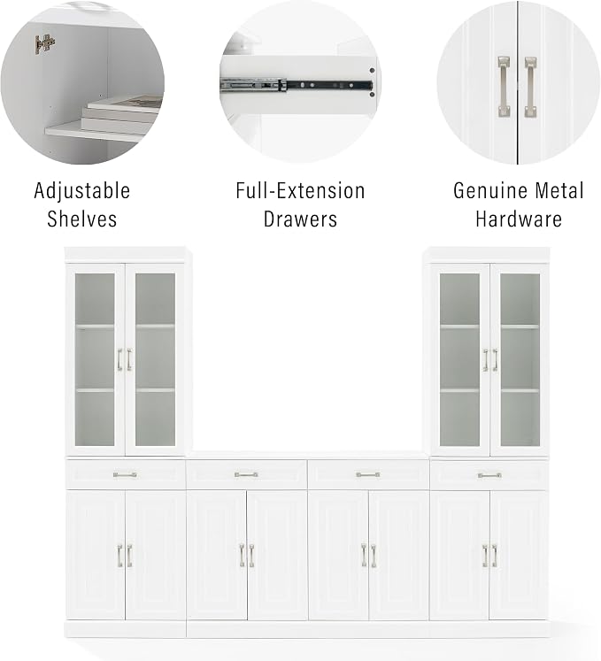 Crosley Furniture Stanton 3-Piece Sideboard Buffet Cabinet and Glass Door - Image 6