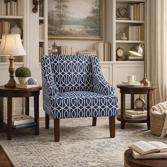 Homepop Home Decor Upholstered Classic Swoop Arm Accent Chair Accent Chairs - Image 4