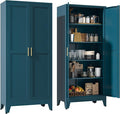 YAUWOH 71''Metal Cabinet with 4 Adjustable Shelves, 5-Tier Pantry Storage by YAUWOHFactoryOutletsColorfulMetalFurniture