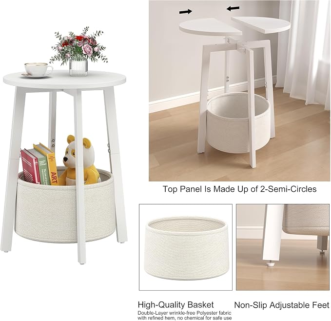 sthmec Small Round Side End Table Set of 2 - Image 7