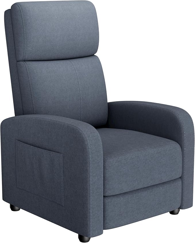 GarveeHome Linen Fabric Manual Recliner Chair, - Image 3