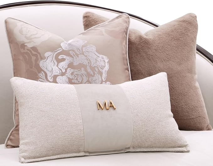 MICHAEL AMINI Camellia Field Asymmetrical Velvet Sofa in Porcini/Warm Pecan - Image 9