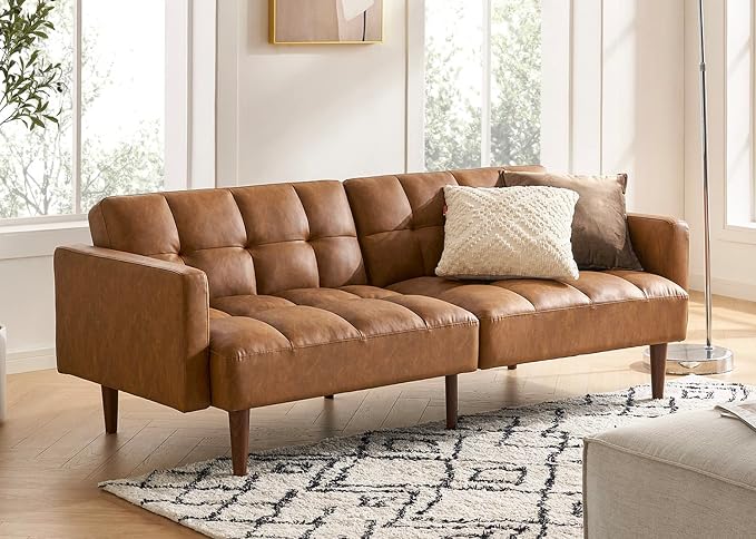 mopio 76.4" Futon Sofa Bed, Sleeper Sofa, Mid Century Modern Futon Couch by MopioInc
