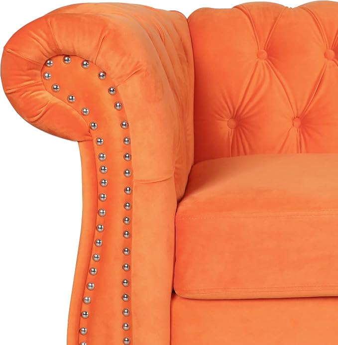 RARZOE Modern 2 Pieces Living Room Sofa Set, Loveseat and Chesterfield Sofa - Image 4