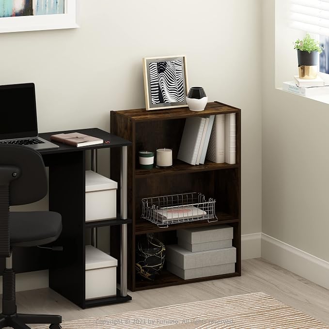 Furinno PASIR Book Shelf, 3-Tier Bookshelf, Storage Shelves Bookcase, 9.7 x - Image 2