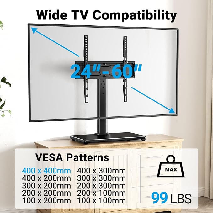 PERLESMITH Universal Swivel TV Stand - Image 2