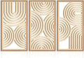 IARTTOP Large Boho Wood Wall Art Set of 3 Framed Wooden Mid-century Modern Wall by IARTTOP