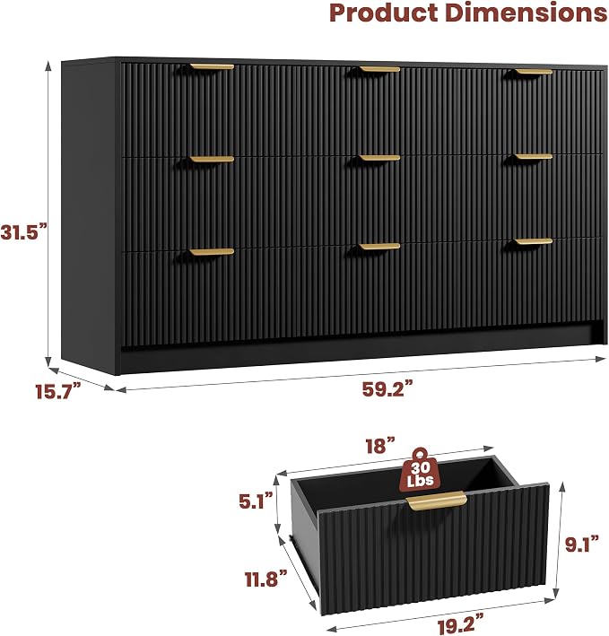 Garvee 9 Drawers Dresser for Bedroom - Image 2