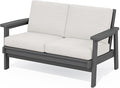 SERWALL HDPE Outdoor Patio Loveseat, All Weather Wood-Like Outdoor Sofa HDPE by SERWALL
