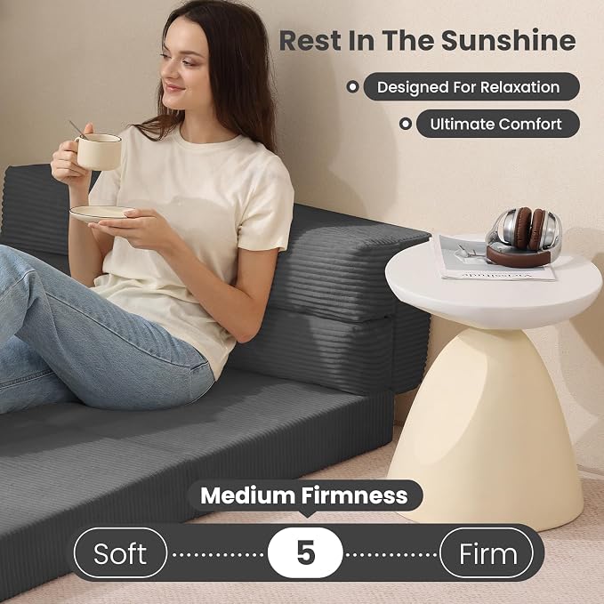 JUIKURY Folding Sofa Bed, Convertible Sleeper Chair - Image 4