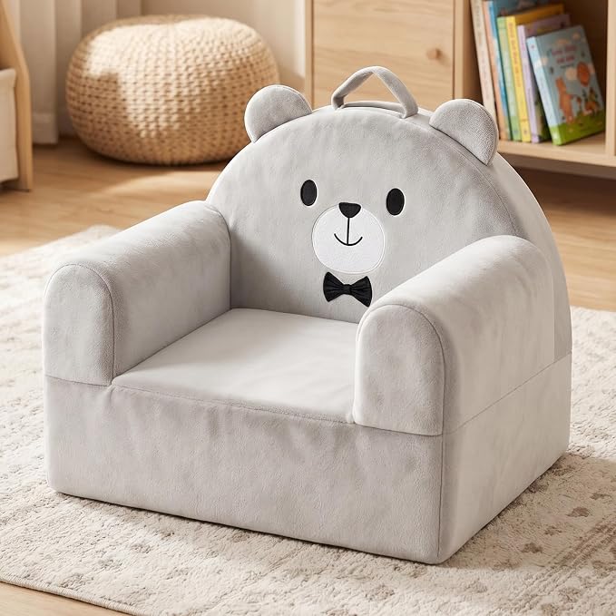 Kids Sofa Chair with Removable Washable Cover & Magic-Tape Backrest Toddler by laapee