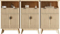 Fatmok Buffet Cabinet with Storage Set of 3, Wood Buffet Sideboard Console Table by Fatmok