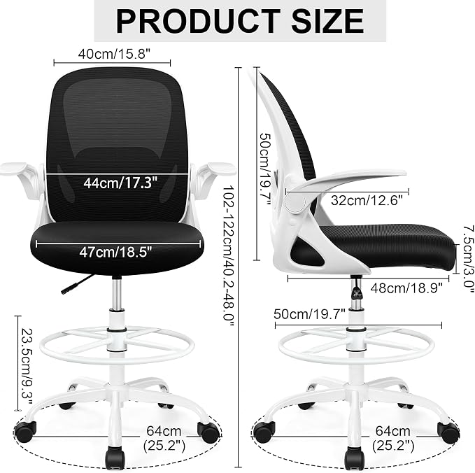 Drafting Chair Tall Office Chair - Image 2