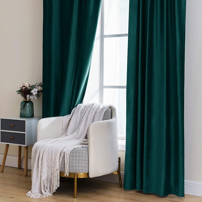 MIULEE Velvet Curtains 2 Panels Luxury Blackout Curtains - Image 7