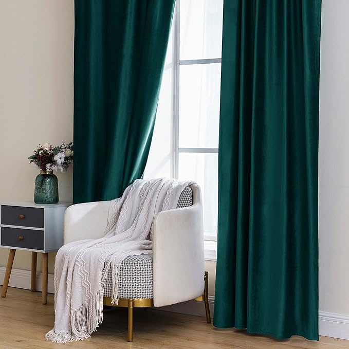 MIULEE Velvet Curtains 90 inches 2 Panels Luxury Blackout Curtains - Image 7