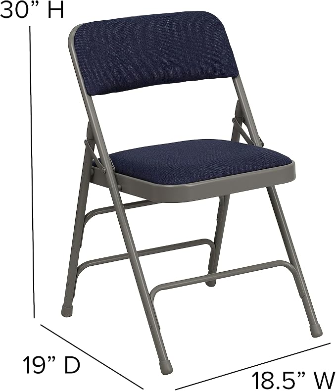 Flash Furniture 2 Pack HERCULES Series Curved Triple Braced & Double Hinged - Image 3