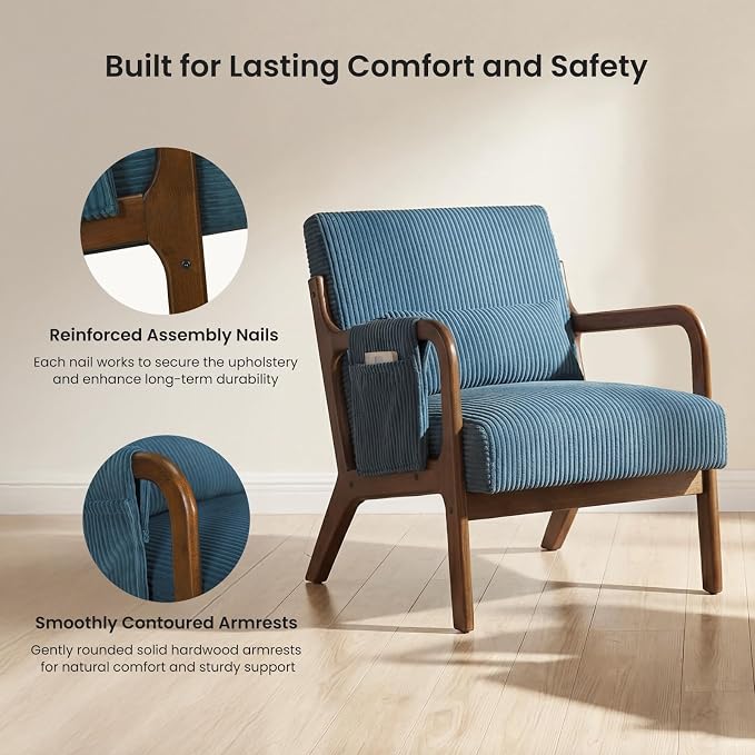 DUMOS Accent Chairs Set of 2, Mid Century Modern Accent Chair - Image 7
