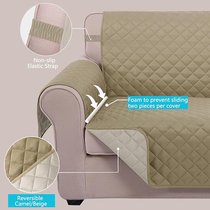 U-NICE HOME Large Sofa Cover Reversible Couch Cover - Image 3
