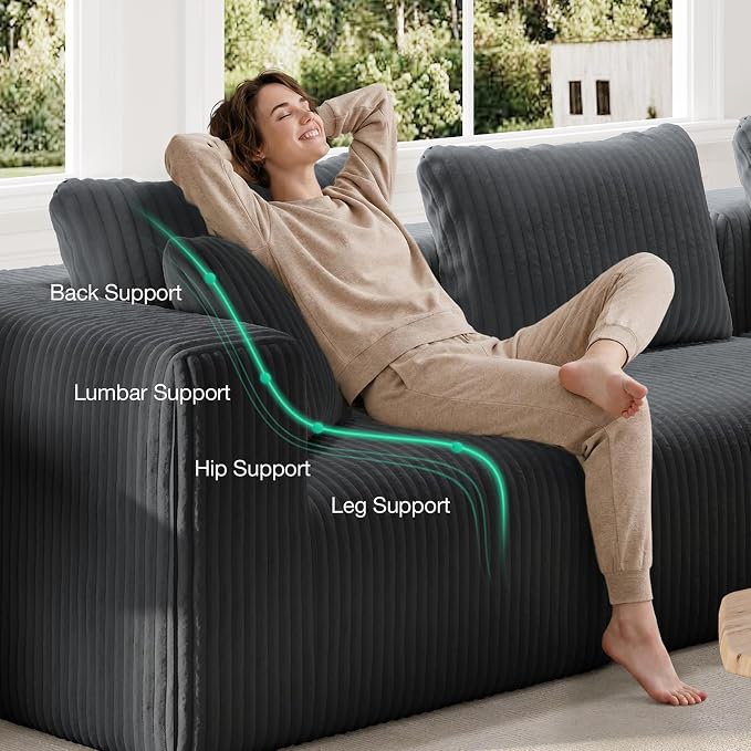 Novilla 106" Modular Sectional Sofa, Modern Cloud Sectional Couch - Image 9