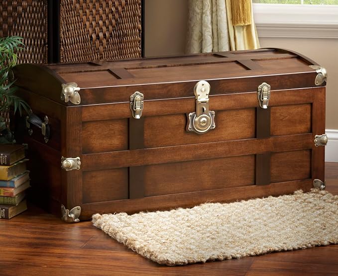 Steamer Trunk Hope Chest for Blankets, Amish Hand-Crafted in USA Maple by Tradition+Craft