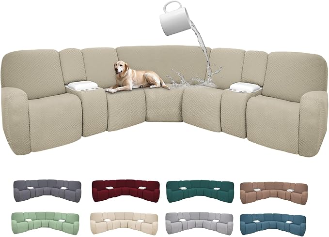 100% Waterproof Sectional Recliner Couch Covers by ROFASVCO
