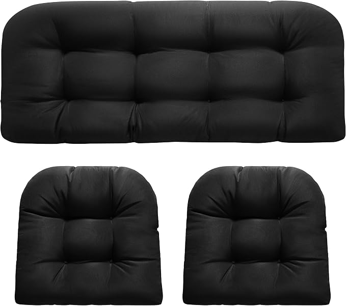 DANGHOOGY Wicker Chair Cushions, Waterproof Outdoor Loveseat Cushions by DANGHOOGYFurnitureCushions