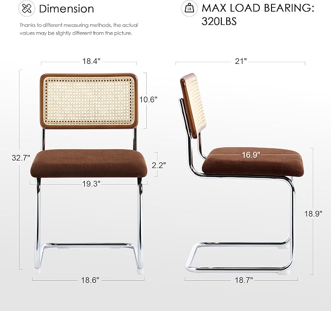 Zesthouse Rattan Dining Chairs Set of 2, Mid Century Modern Dining Room Chairs - Image 2