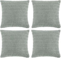 Fancy Homi 4 Packs Grey Blue Euro Decorative Throw Pillow Covers 26x26 Inch by Fancy+Homi
